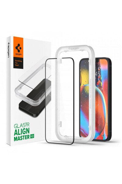 Spigen Folie sticla cu sistem de montare Case friendly ALM Glass FC compatibi...