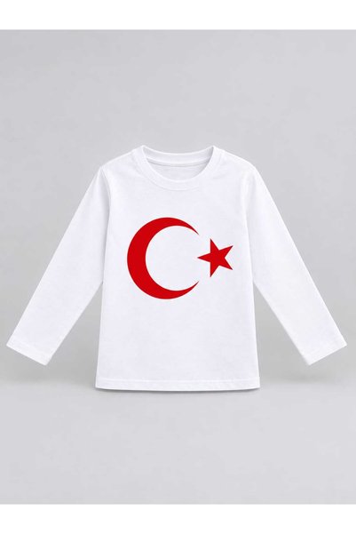 Beray Bebe Bayrak baskılı uzun kollu çocuk sweatshirt