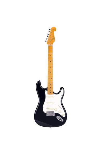 SX SST57+ Siyah Elektro Gitar 3/4 Boy Stratocaster ( Siyah ) Juniour Boy EB400 Kılıf Hediyeli