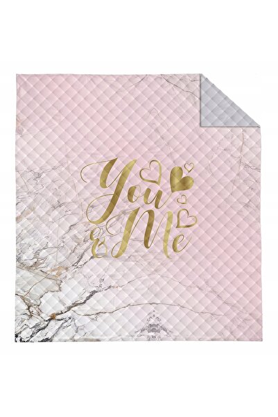Detexpol Pătură decorativă 170x210 You&Me Roz Pudră Auriu