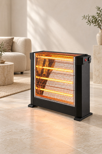 KUMTEL Electric Quartz Heater 2200W with 4 Heating Tubes, 2 Power Settings, A...