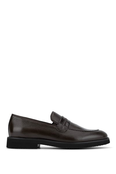 Tamer Tanca Men's Genuine Leather Brown Classic Shoes