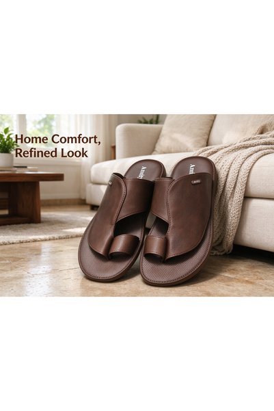 Huanhuan Shoe صندل رجالي فاخر بتصميم أنيق، مصنوع من الجلد المنقوش، خفيف الوزن...