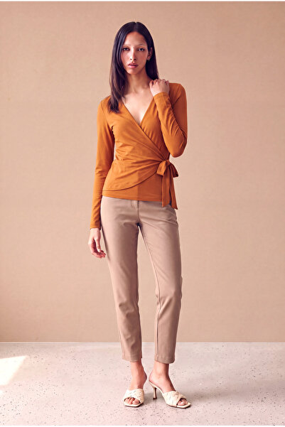 WESTMARK LONDON Brick Color Women's Brick Color Modal / Cotton Blend V-Neck L...