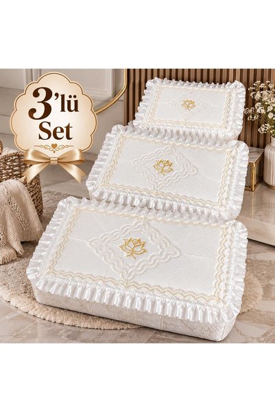 Masal Başdağ Gelin Bohça Söz Nişan Hurc'u Çeyizlik 3'lü Set 60x40, 40x40, 30x35 cm