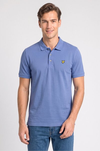 Lyle & Scott Men Regular Fit Embroidered Logo Short Sleeve Polo Shirt, Slate ...