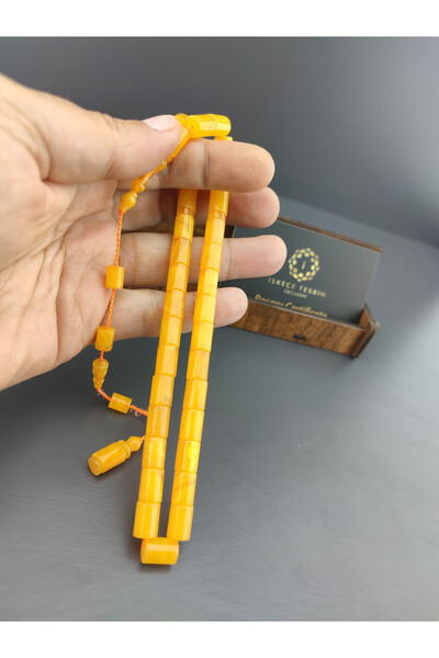İskeçe Tesbih Prayer Beads - Yellow - Natural Stone