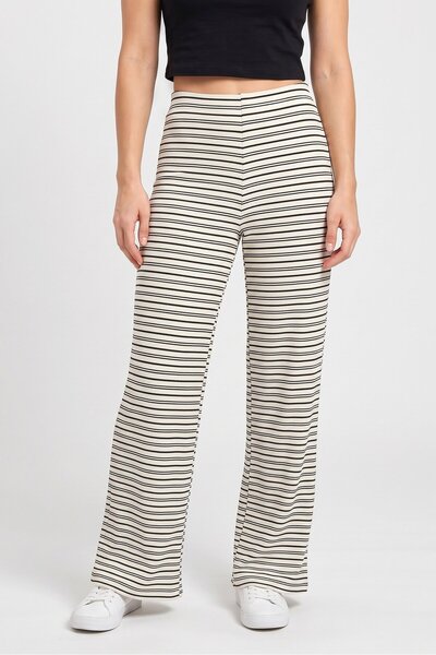 Brave Soul Women Regular Fit Stripe Wide Leg Pants, Multicolor