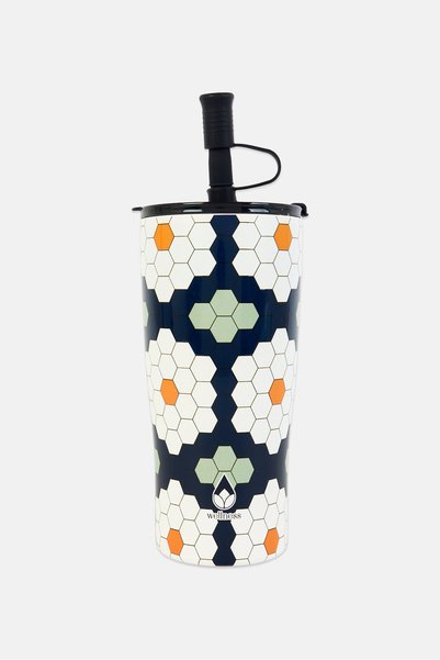 Hydraflow Stainless Steel Vacuum Insulated Tumbler With Straw 590ml, Multicolor