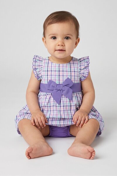 Penelope Mack Toddlers Girl Checkered Dress And Panty Set, Multicolor