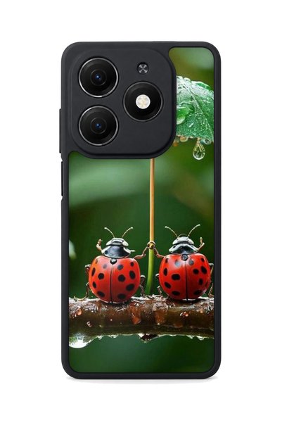 TECNO Spark 20 Compatible Printed, Matte Black, Soft Silicone, Protective, Sh...