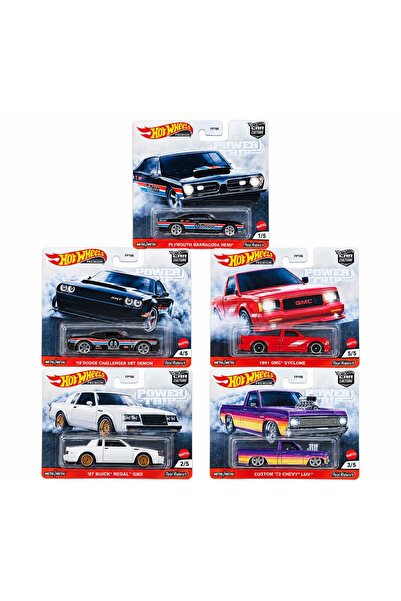 HOT WHEELS Power Trip 5’li Set Real Riders Metal/Metal Plymouth Dodge GMC Bui...
