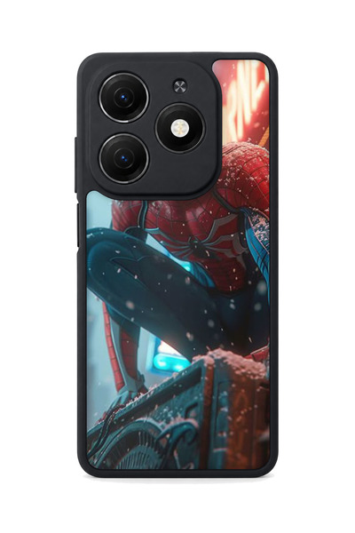 TECNO Spark 20 Compatible Printed, Matte Black, Soft Silicone, Protective, Sh...