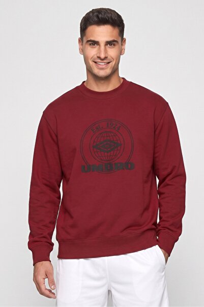 UMBRO Men Sportswear Fit Graphic Print Outdoor Sweatshirt, Maroon