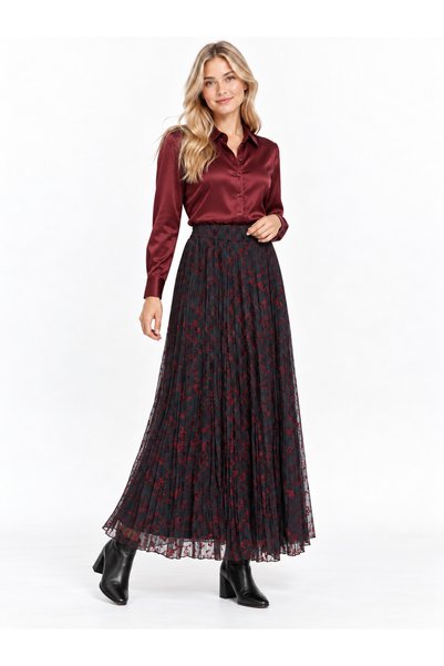 FUAT GÜRSEN Pleated Lined Crinkled Skirt