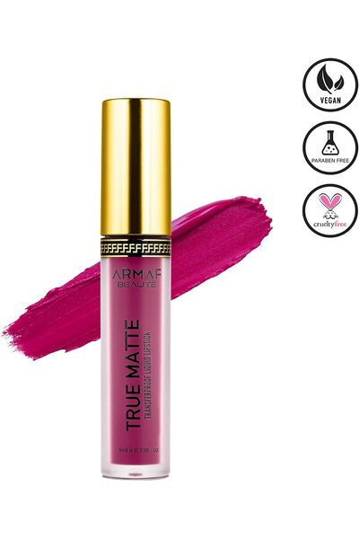 Armaf Beauté True Matte Liquid Lipstick - Long Lasting Lipstick, Purple Red, ...