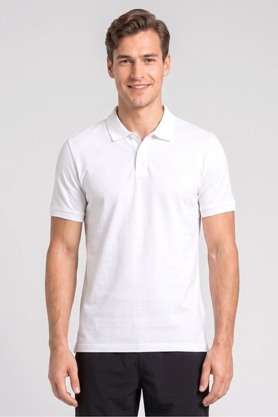 SKECHERS Men Sportswear Fit Short Sleeve Training Polo Shirt, White