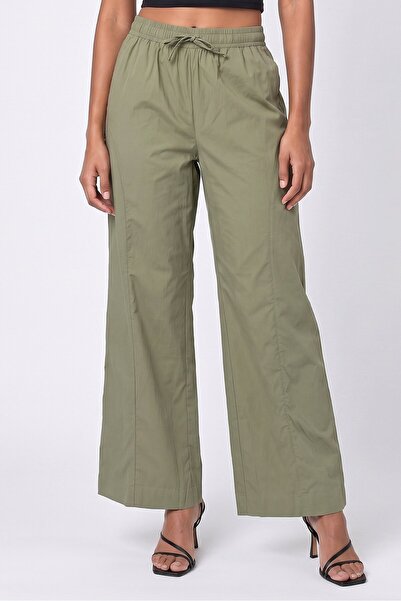 Threadbare Women Regular Fit Solid Palazzo Pants, Olive