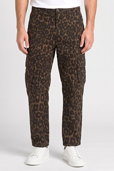 Cropp Men Regular Fit Animal Print Non Stretchable Cargo Jeans, Multicolor