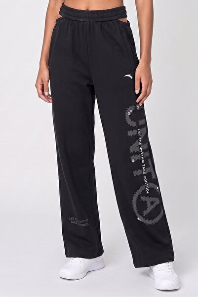 Anta Women Relaxed Fit Yoga Sweatpants, Black