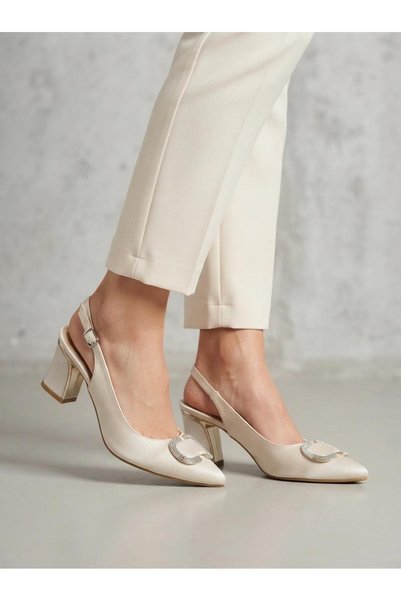 DİVA Ten Satin Closed Heeled Women's Shoes