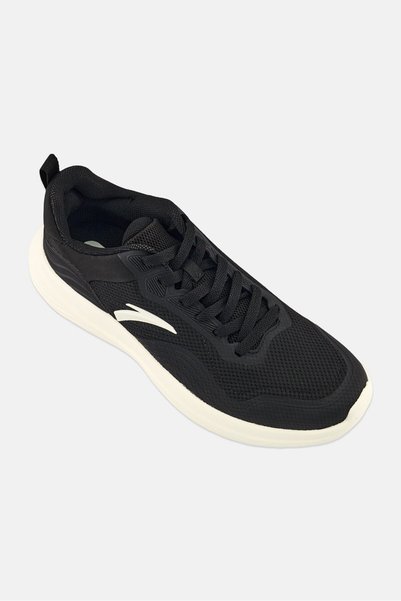 Anta Men Brand Logo Lace Up Training Shoes, Black