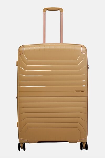 Rock 28 Inches Hard Shell Expandable Check In Spinner Luggage, Beige