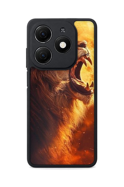 TECNO Spark 20 Compatible Printed, Matte Black, Soft Silicone, Protective, Sh...