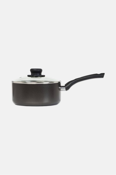 Chef's Choice Non-Stick Saucepan With Glass Lid 20 cm, Charcoal Grey