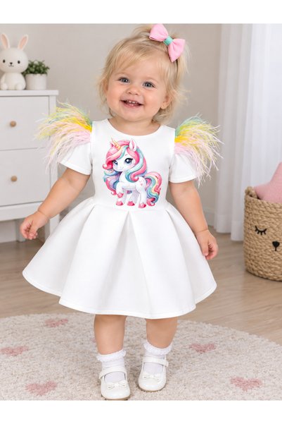 Tasarım Dünyası Unicorn Beyaz Elbise