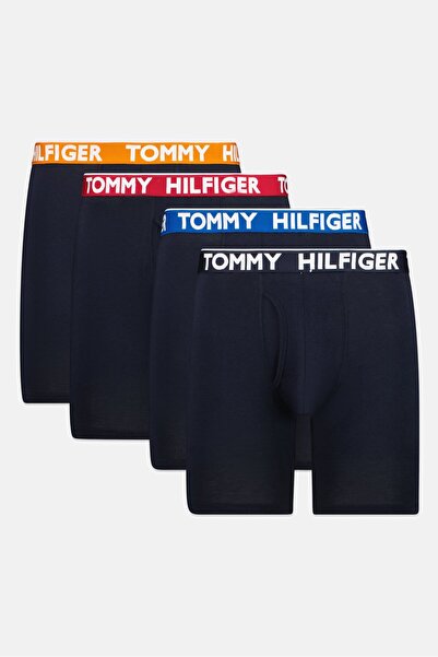 Tommy Hilfiger Men 4 Pcs Brand Logo Boxer Briefs, Navy