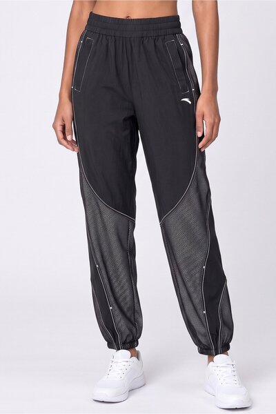 Anta Women Relaxed Fit Yoga Track Pants, Black