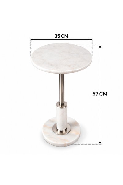 Generic Marble Surface and Metal Leg Marble Texture Service Table
