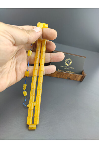 İskeçe Tesbih Prayer Beads - Yellow - Natural Stone