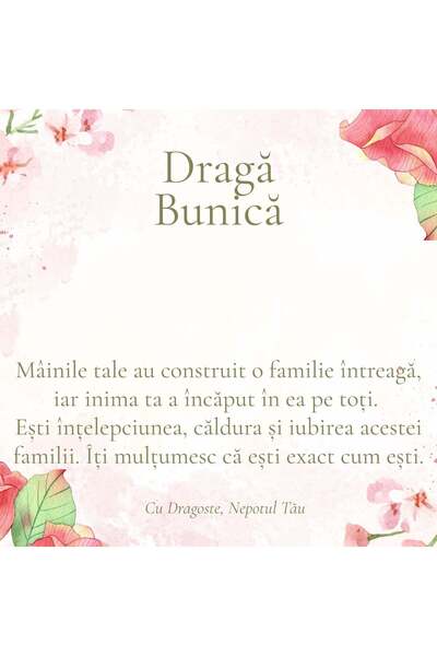 OEM Cadou pentru Bunică de la Nepot – Colier „Cruce Clasică”, Cutie Neagră și Card cu Mesaj