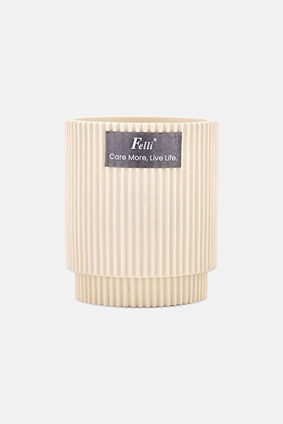 Felli Ceramic Ribbled Toothbrush Holder, Beige