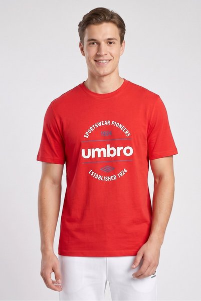 UMBRO Men Sportswear Fit Short Sleeve Running T-Shirt, Red