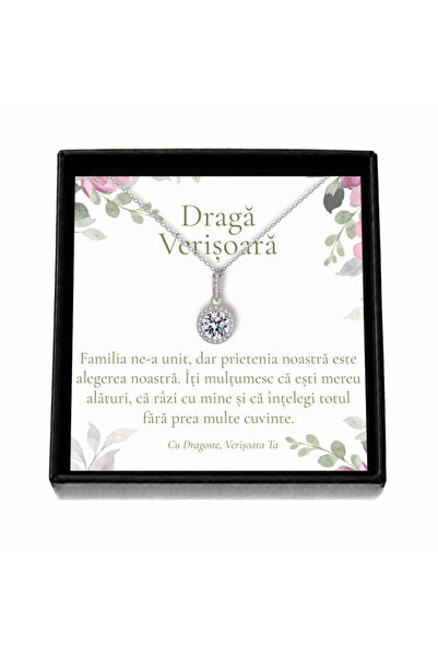 OEM Cadou pentru Verișoară de la Verișoară – Colier „Cristal Rotund”, Cutie N...