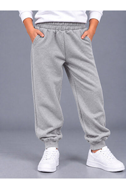 KİDSPİTİRCİK Pantaloni de trening unisex pentru copii, gri, țesătură fără fir...