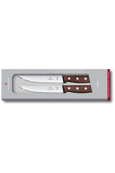 Victorinox Μαχαίρια steak 12 εκατ. ξύλινες λαβές σετ 2 τμχ σε συσκευασία δώρου