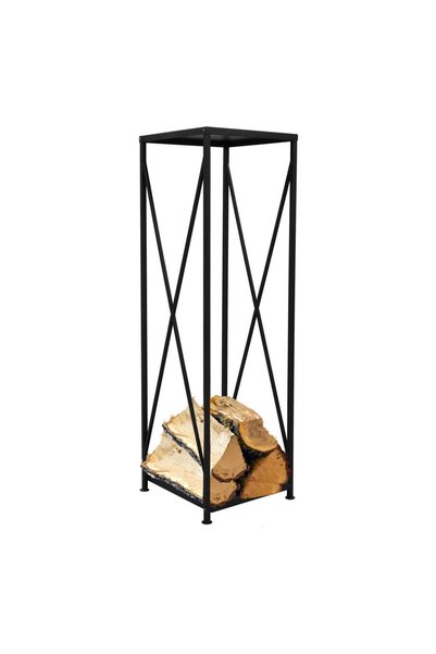 MyOfficeShop Suport metalic pentru lemne de foc 34x34x111 cm, capacitate mare...