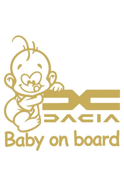 Oracal Autocolant Dacia Baby la bord – Emblemă nouă Dacia, Baby la bord - 15c...