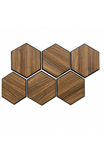 unbranded Set de 6 panouri decorative hexagonale din MDF și pâslă, LDA PREMIU...