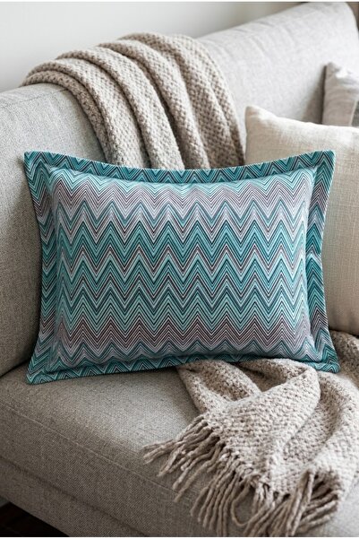 Alseko Concept 02-Husă de pernă cu model zig-zag imprimat, 43x43 cm