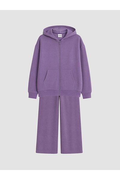 LC Waikiki RMZ GİYİM FARKİLY طقم رياضي سميك بغطاء للرأس للفتيات