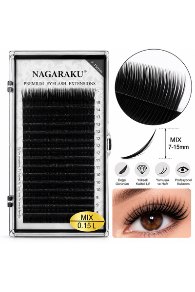 Anil Professional Cosmetics Profesyonel İpek Kirpik Extension Mix 7-15 mm 0.1...