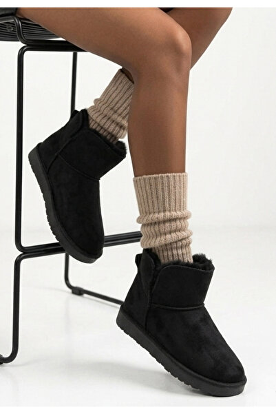 Erbilden Fopo Black Suede Fur Boots