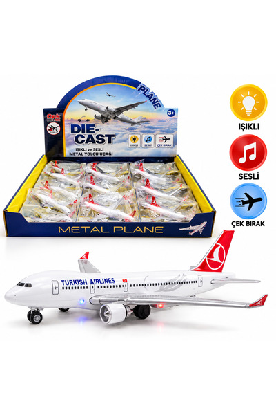 Golden Rainbow Çek Bırak Işıklı Sesli Metal Yolcu Uçağı