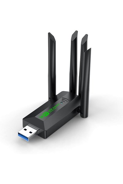 KASTWAVE محول واي فاي لاسلكي USB للكمبيوتر، 1300 ميجابت في الثانية، 2.4 جيجاه...