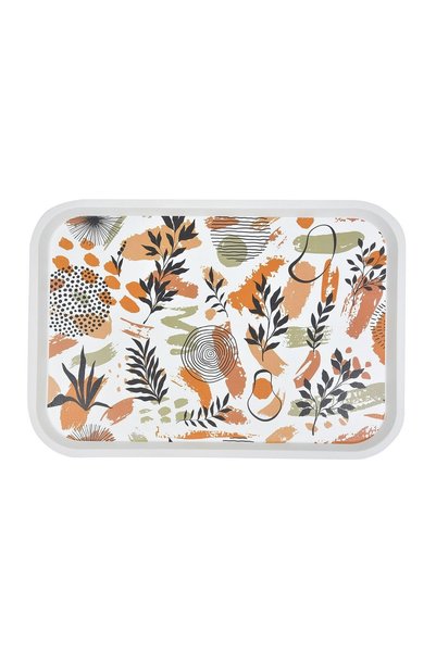 OEM Tavă Albă 42x30 cm cu Frunze și Suprafață Reliefată, pentru Servire Decor...